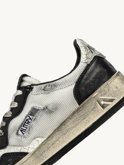 Medalist Super Vintage Sneaker mit Mesh-Leder in schwarz-weiß