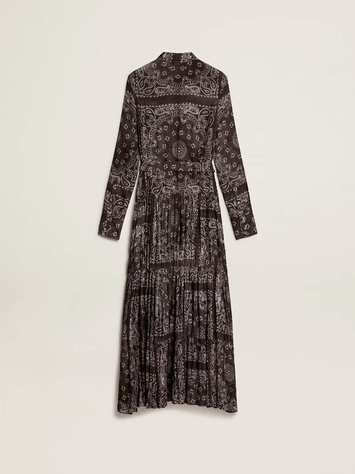 Golden Goose Kleider | Langes Kleid im Bandana-Paisley Print in anthrazit | GWP00824.P001257.60318 / ADAM/EVE