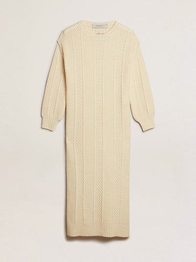 Golden Goose Kleider | Langes Strick-Kleid Idea in ecru-beige | GWP01525.P001189.15516 / ADAM/EVE