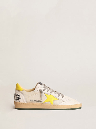 Golden Goose Sneaker | Ball Star LTD Sneaker weiß / Mesh gelber Stern | GMF00117.F004761.82372 / ADAM/EVE