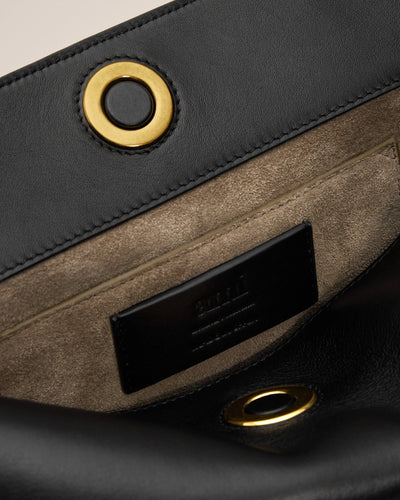 Carrousel Bag aus Leder in schwarz