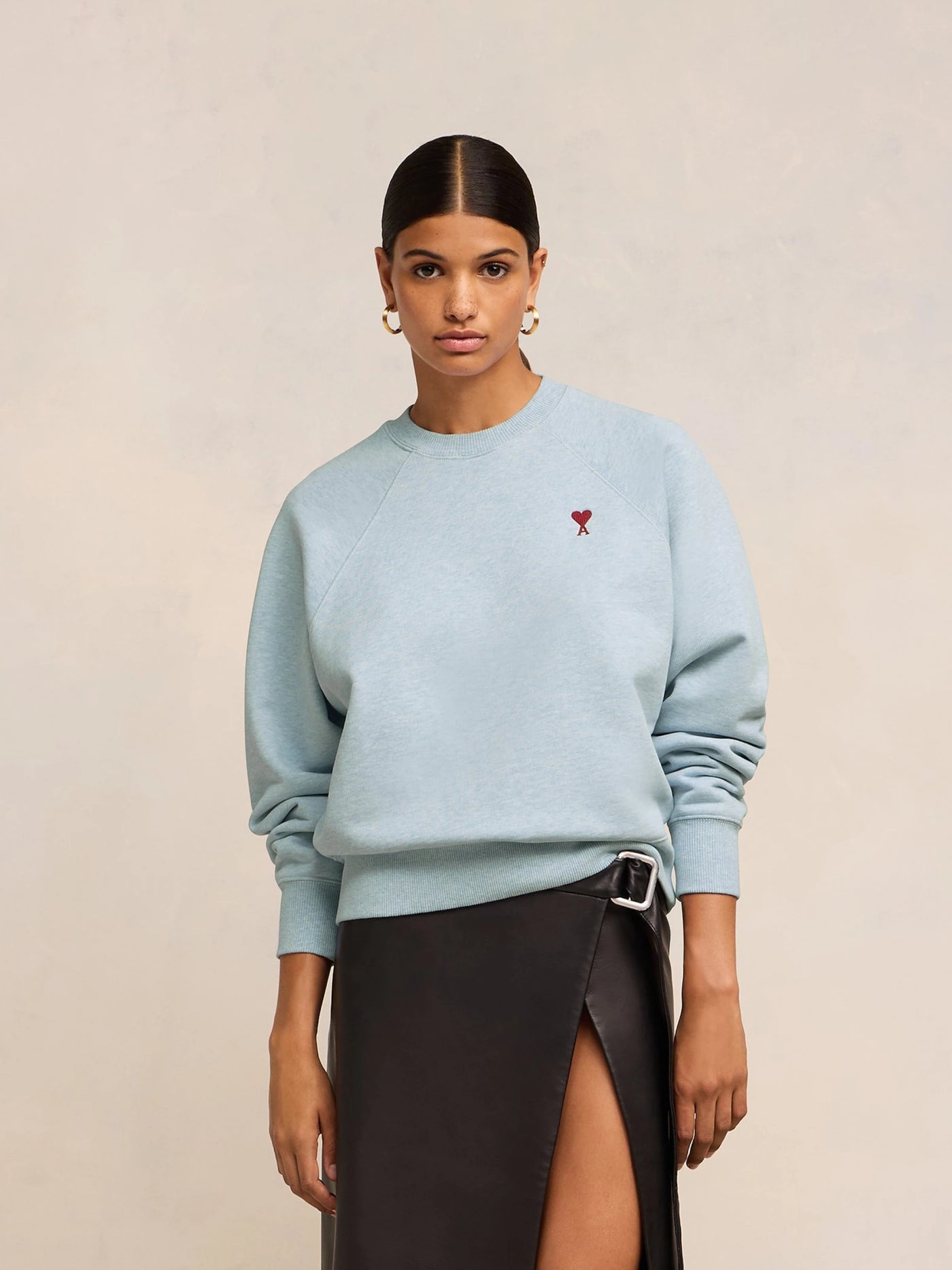 Rundhals Sweatshirt in cashmere blau