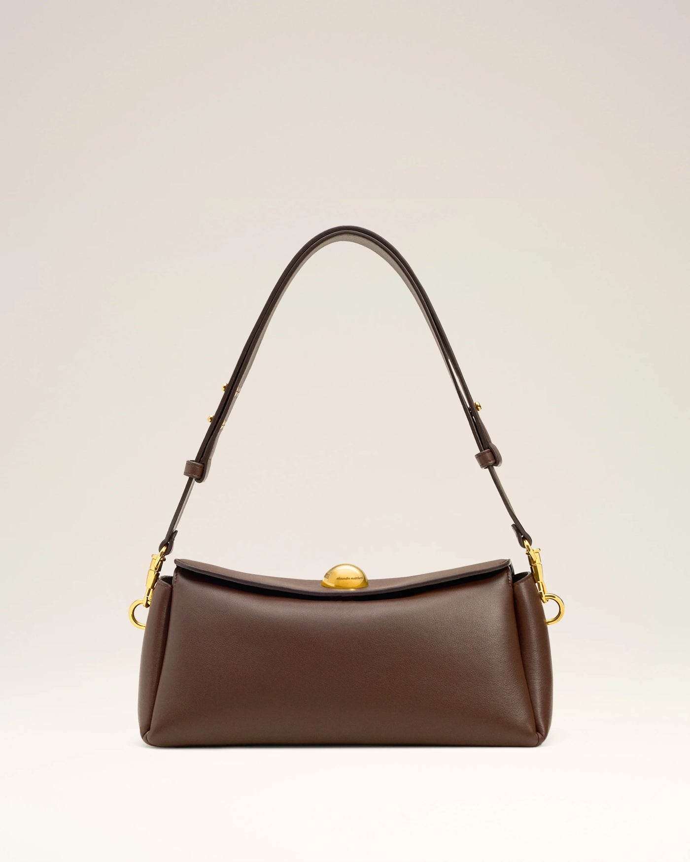 Carrousel Bag aus weichem Leder in braun-chocolat