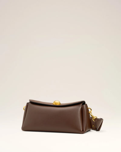 Carrousel Bag aus weichem Leder in braun-chocolat