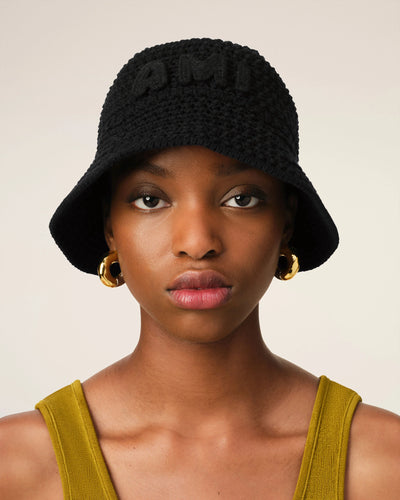 Bucket Hat gestrickt in schwarz