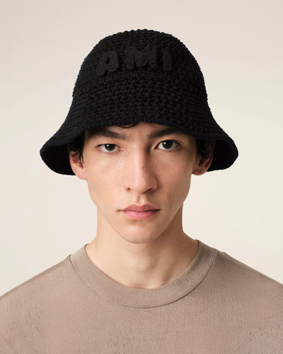 Bucket Hat gestrickt in schwarz