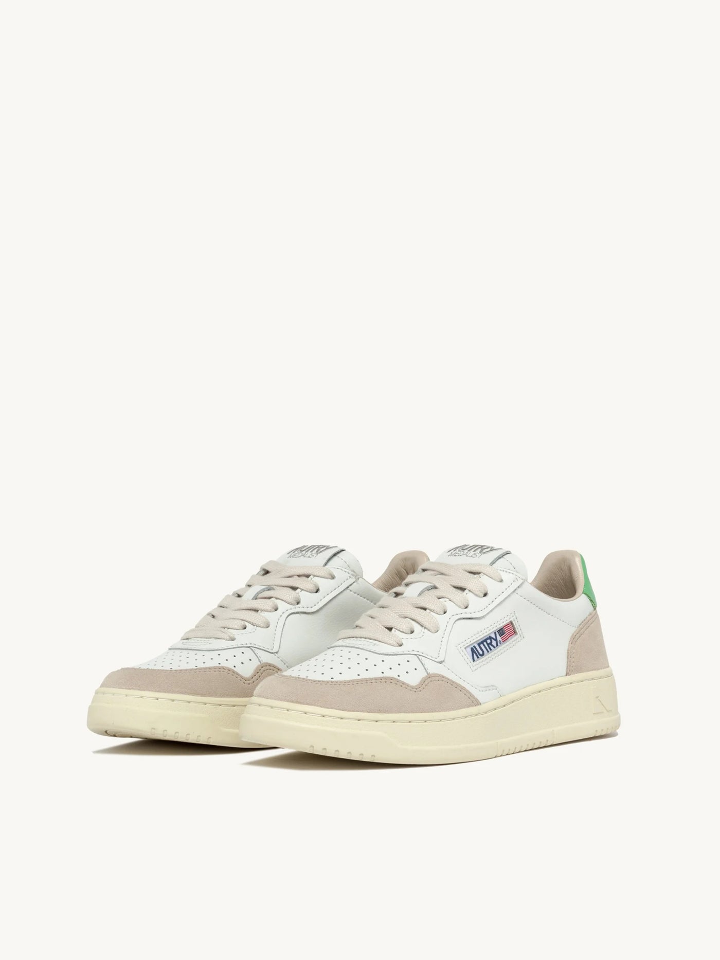 Medalist Low Wom Leat/Suede Wht/Bud Grn