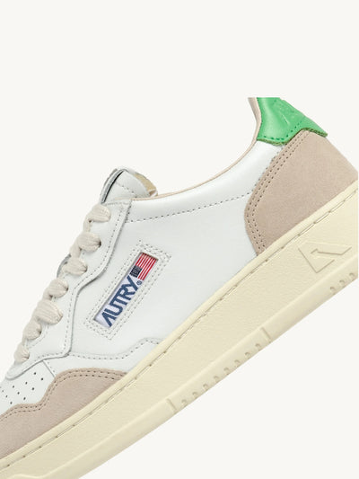 Medalist Low Wom Leat/Suede Wht/Bud Grn