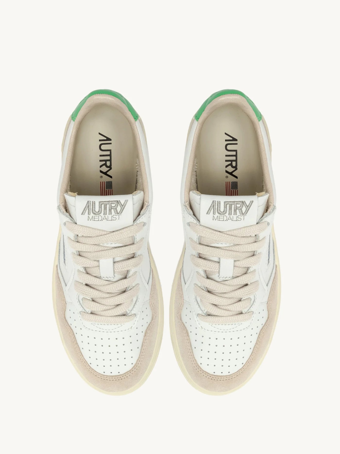 Medalist Low Wom Leat/Suede Wht/Bud Grn