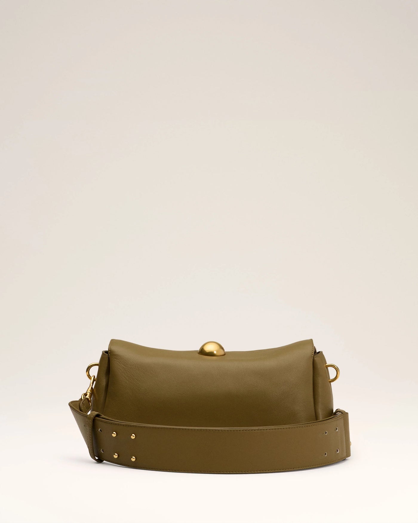 Carrousel Bag aus Leder in khaki