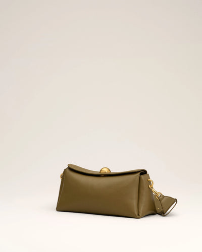Carrousel Bag aus Leder in khaki