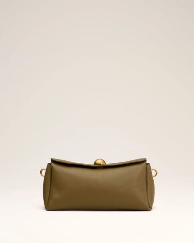 Carrousel Bag aus Leder in khaki