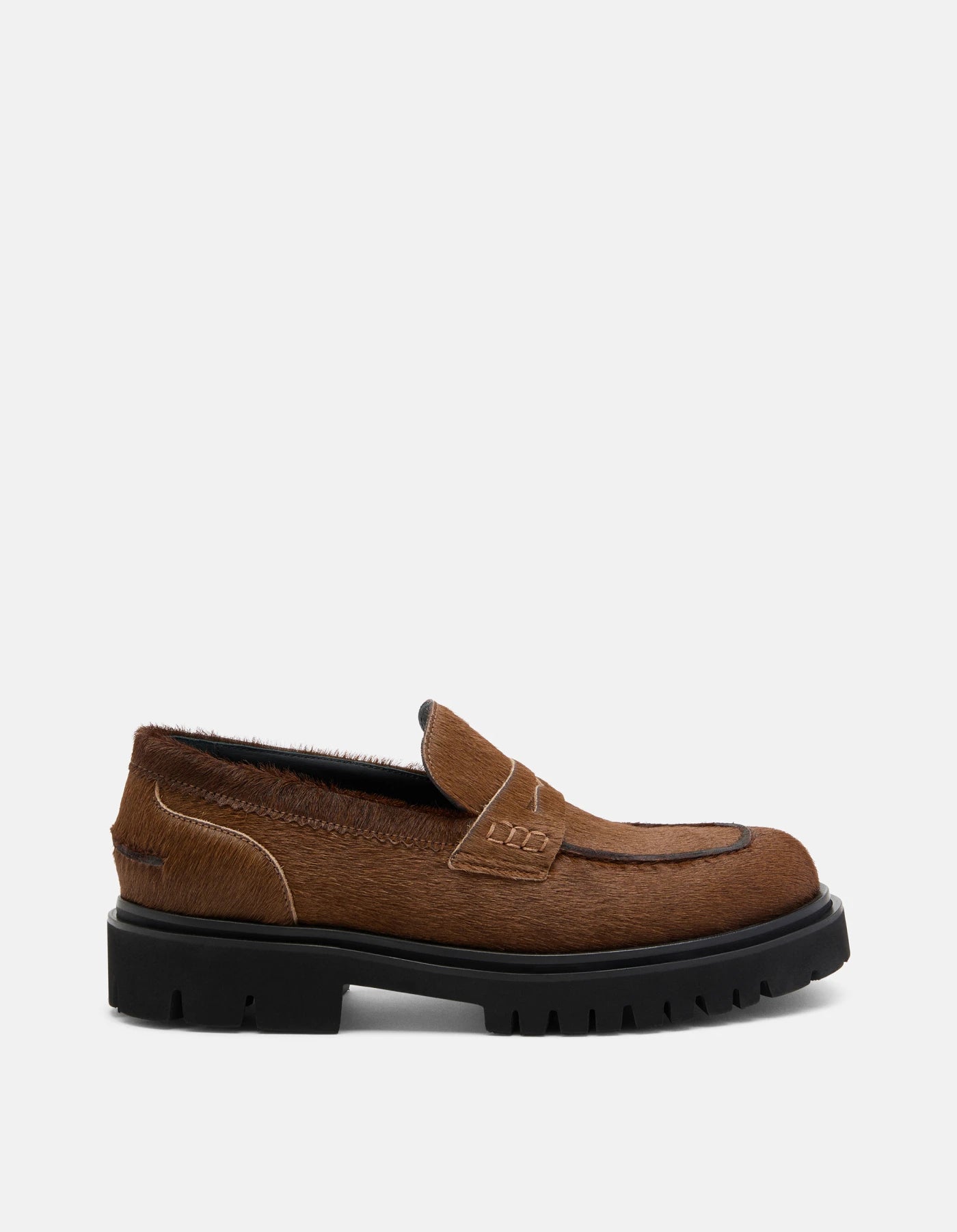 Loafer aus Fell in dunkelbraun