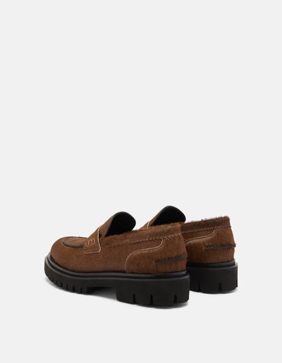 Loafer aus Fell in dunkelbraun