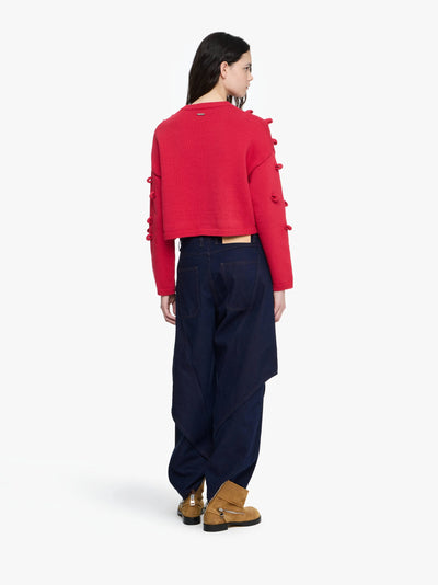 Cropped Pullover mit Schleife