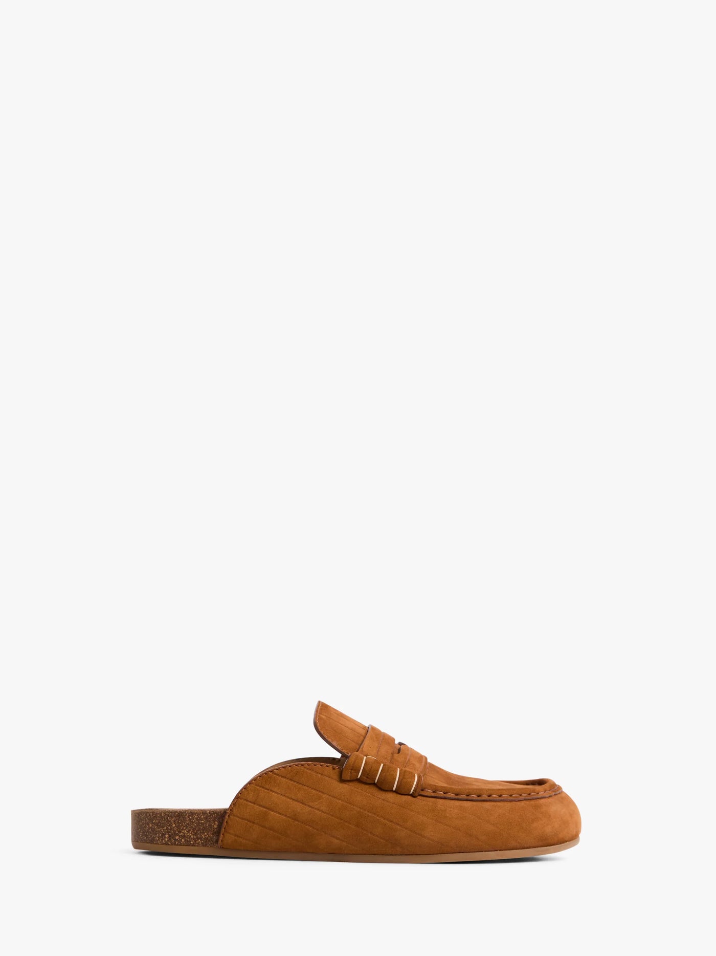 Loafer Stitch aus Velours Leder in caramel cognac