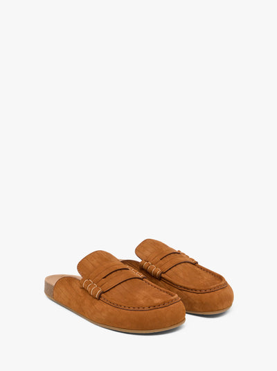 Loafer Stitch aus Velours Leder in caramel cognac