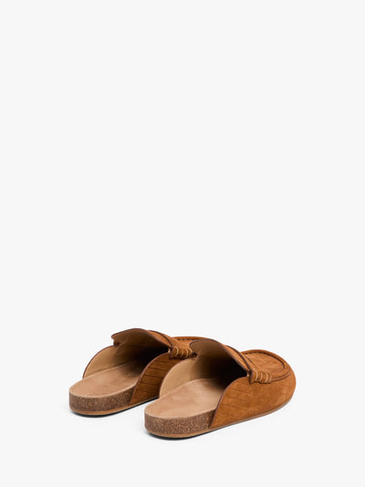 Loafer Stitch aus Velours Leder in caramel cognac