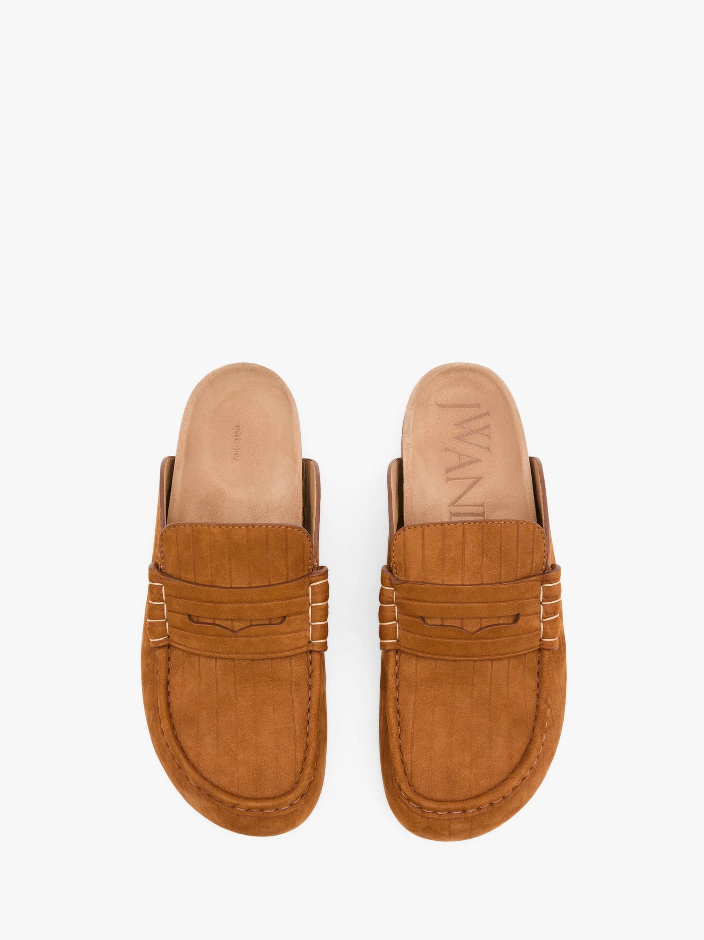 Loafer Stitch aus Velours Leder in caramel cognac