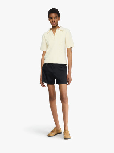 Cropped Zopf Polo in ecru