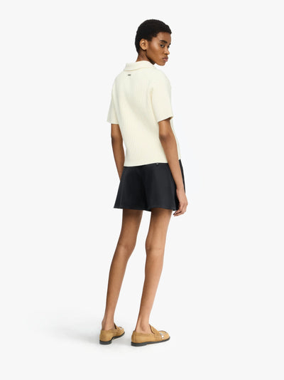 Cropped Zopf Polo in ecru