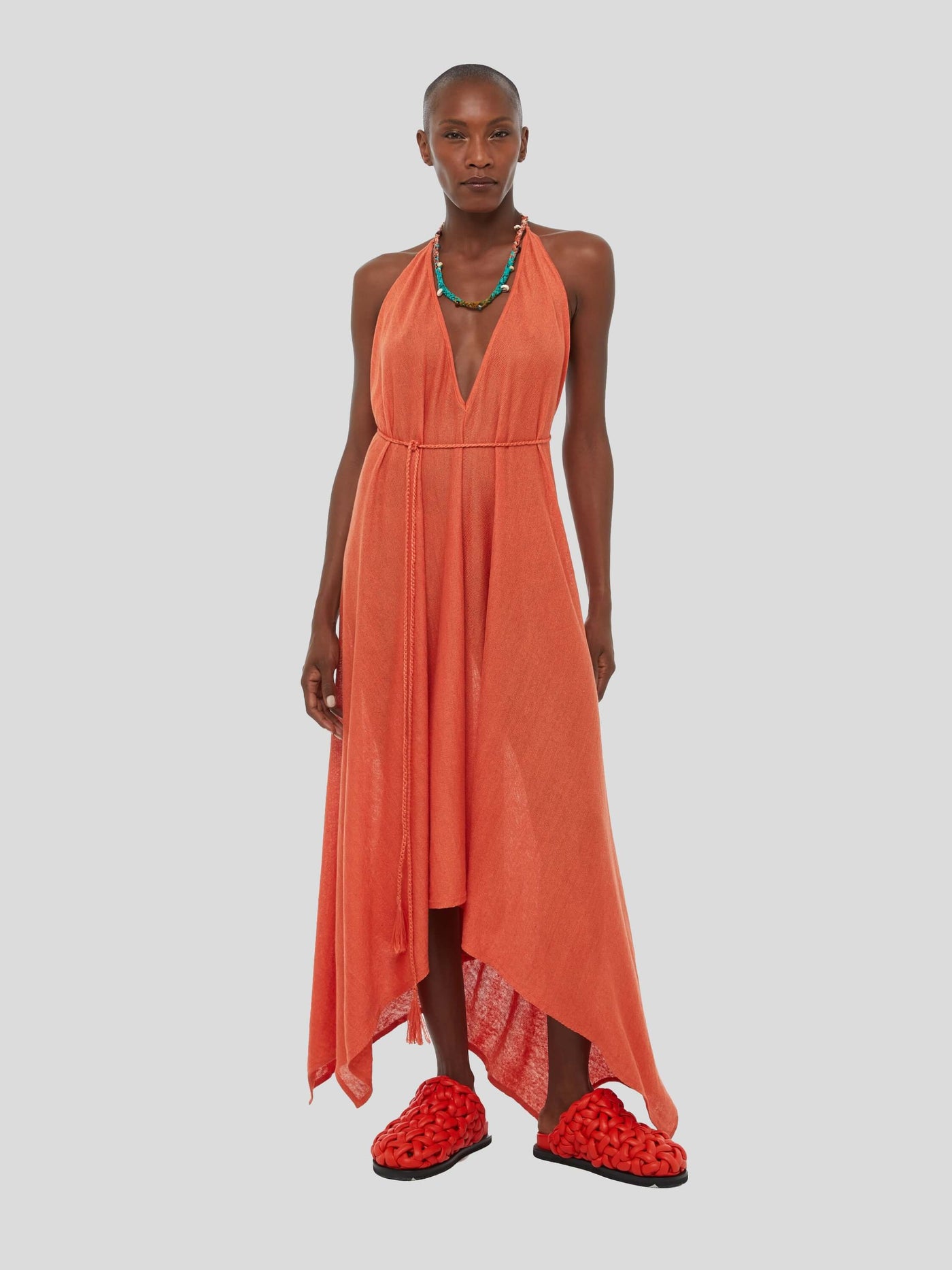 ALANUI Kleider | Get Lost Kleid aus Leinen in coral-orange | LWHI048S23KNI0012626 O/S / ADAM/EVE