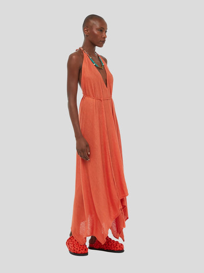 ALANUI Kleider | Get Lost Kleid aus Leinen in coral-orange | LWHI048S23KNI0012626 O/S / ADAM/EVE