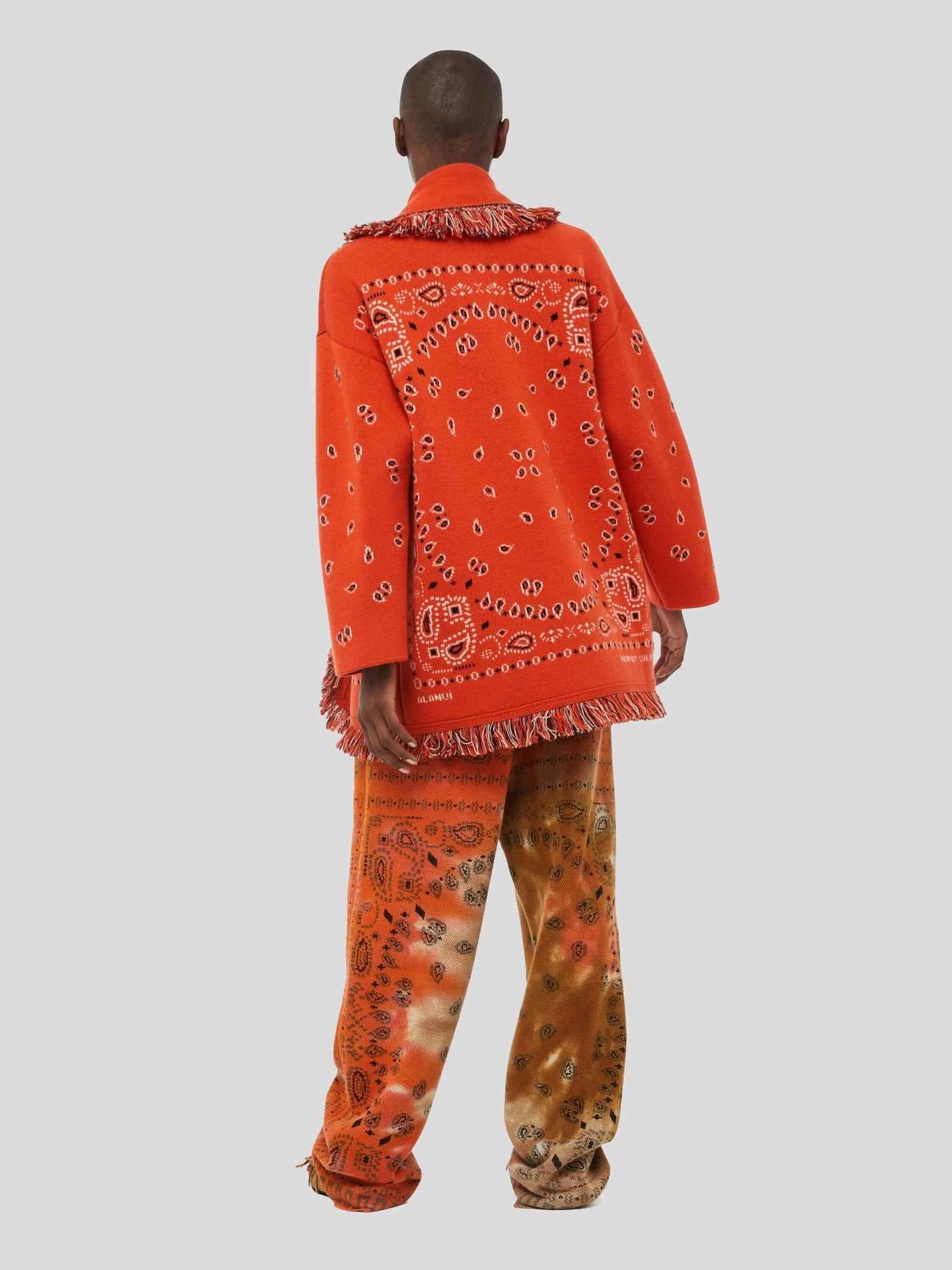 ALANUI Pullover & Strick | Bandana Jacquard Cardigan Tiger Lily orange | LWHB064S23KNI0062384 XS / ADAM/EVE