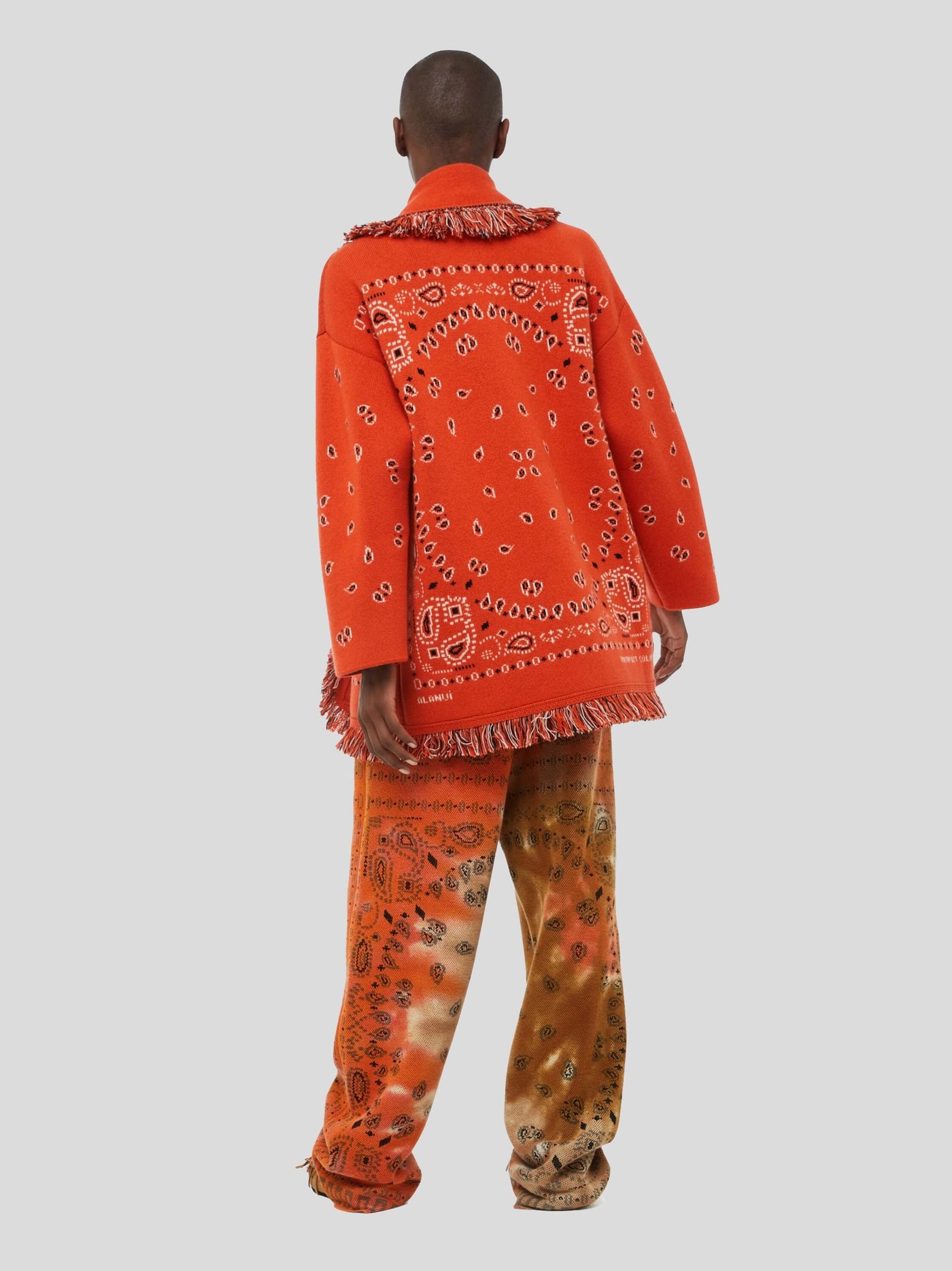 ALANUI Pullover & Strick | Bandana Jacquard Cardigan Tiger Lily orange | LWHB064S23KNI0062384 XS / ADAM/EVE