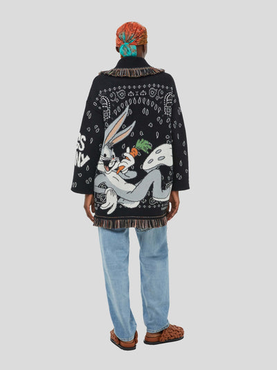 ALANUI Pullover & Strick | Cardigan Bugs Bunny Bandana Jacquard schwarz | LWHB064S23KNI0121084 S / ADAM/EVE