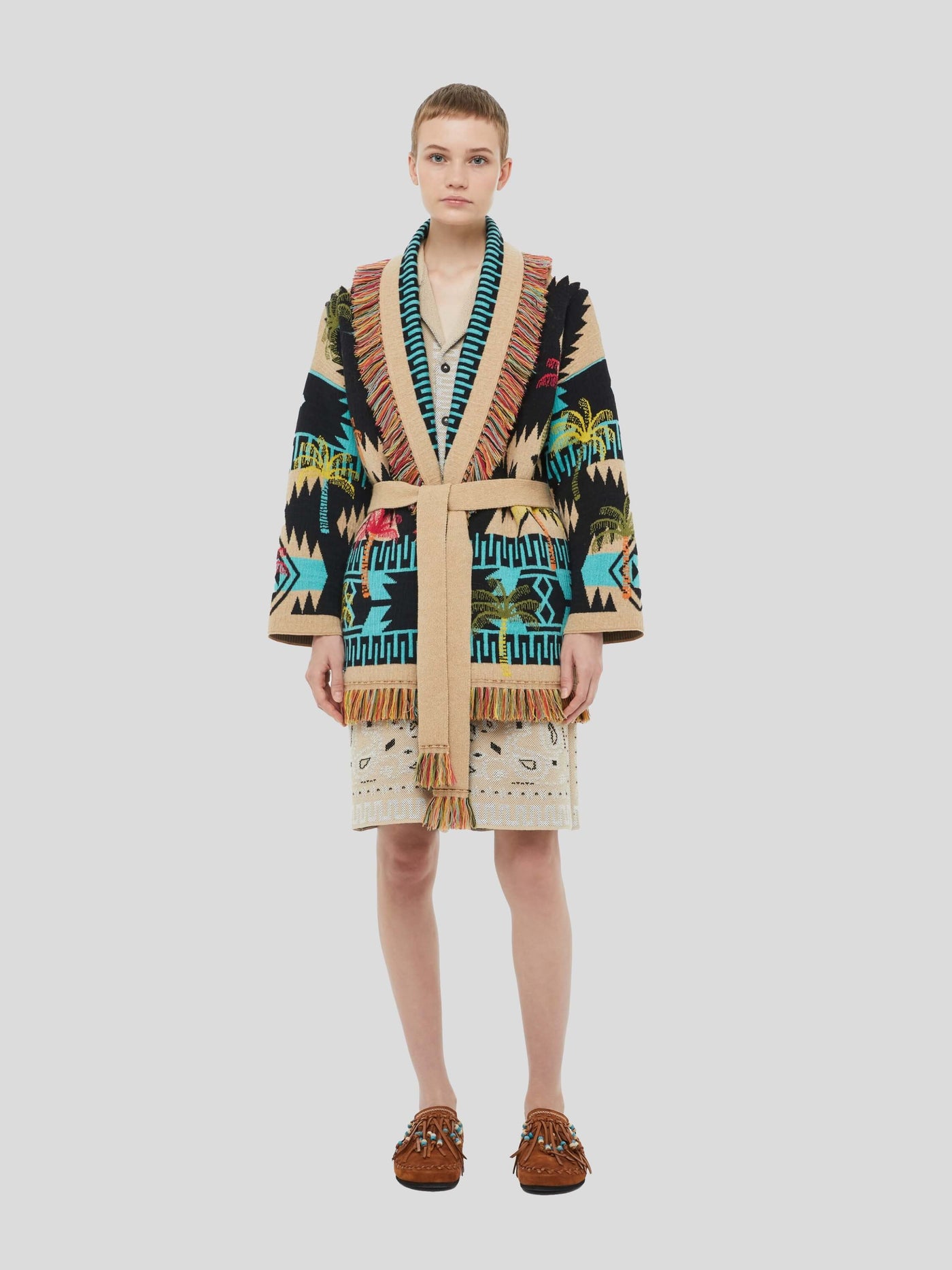 ALANUI Pullover & Strick | Cardigan Palmen-Jacquard multicolor | LWHB064S23KNI0251084 XS / ADAM/EVE