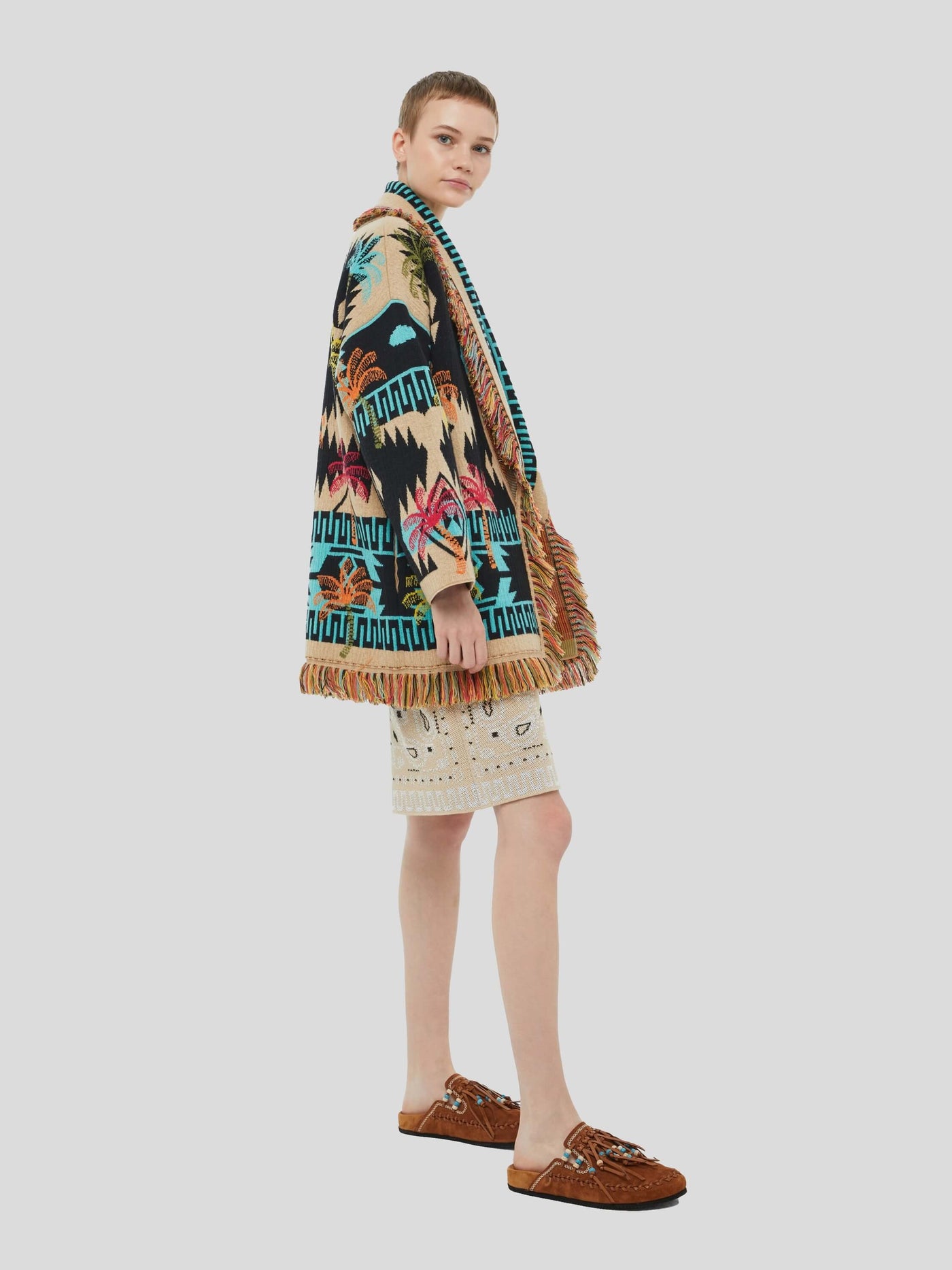 ALANUI Pullover & Strick | Cardigan Palmen-Jacquard multicolor | LWHB064S23KNI0251084 XS / ADAM/EVE