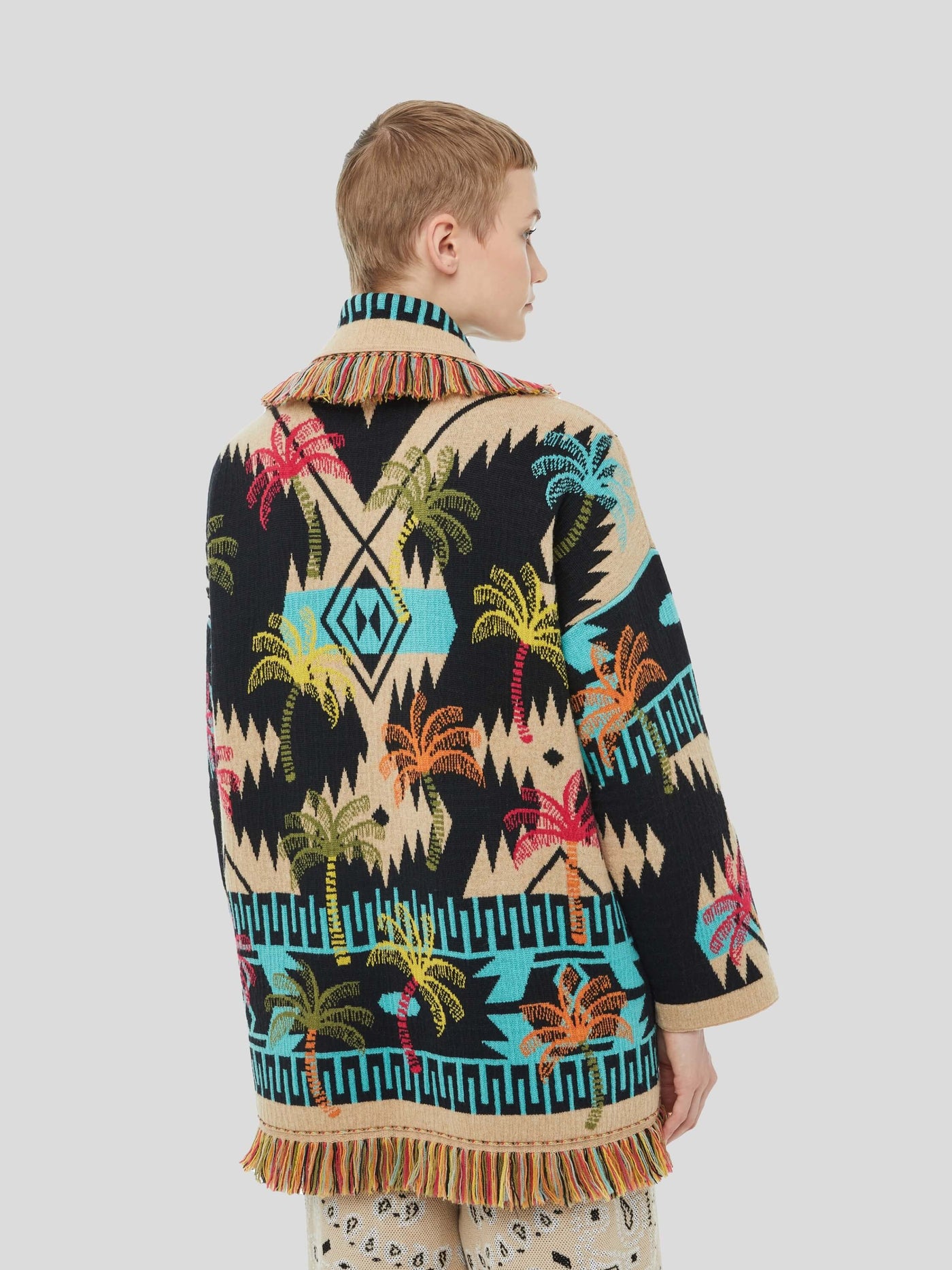 ALANUI Pullover & Strick | Cardigan Palmen-Jacquard multicolor | LWHB064S23KNI0251084 XS / ADAM/EVE