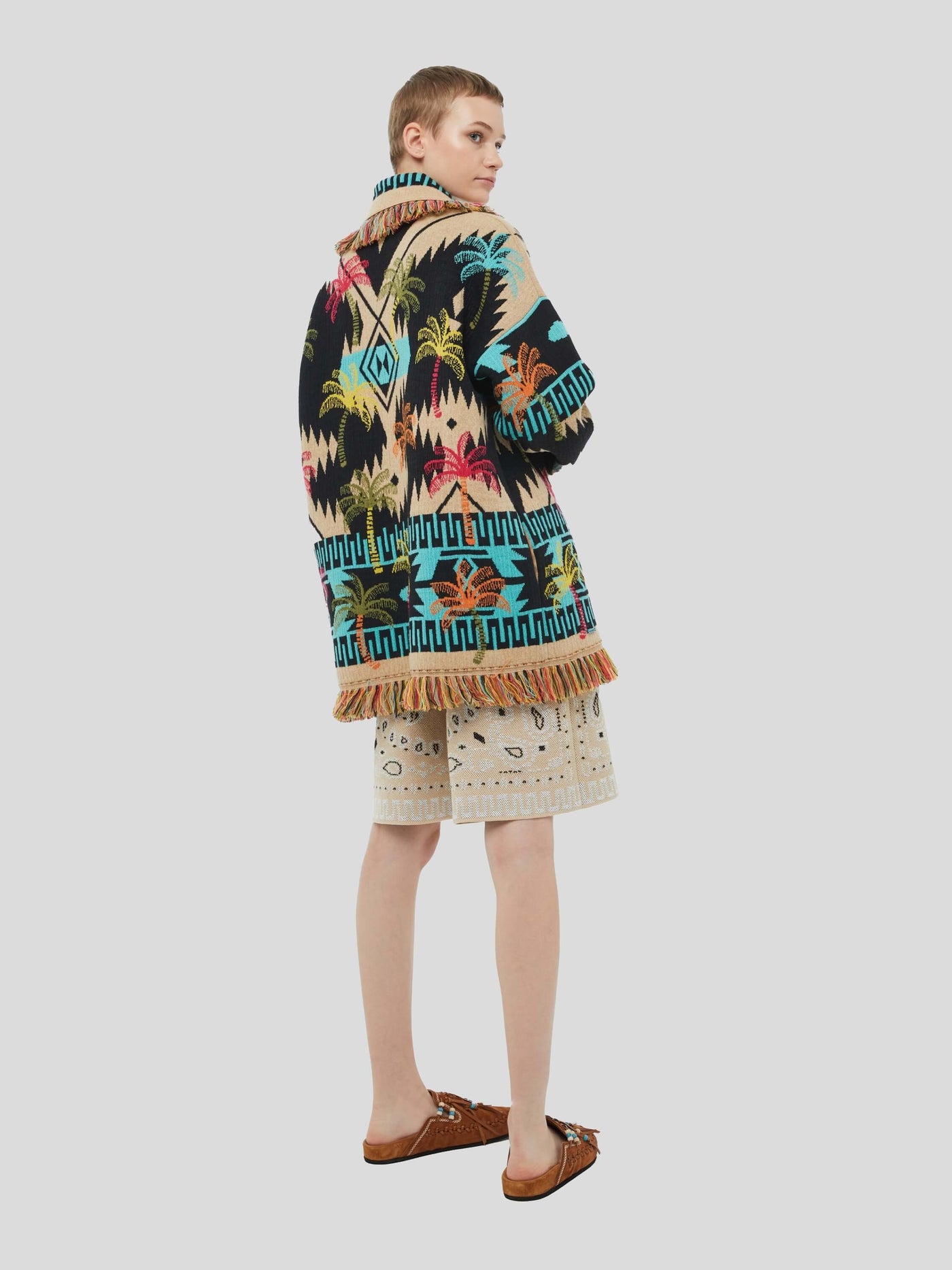 ALANUI Pullover & Strick | Cardigan Palmen-Jacquard multicolor | LWHB064S23KNI0251084 XS / ADAM/EVE