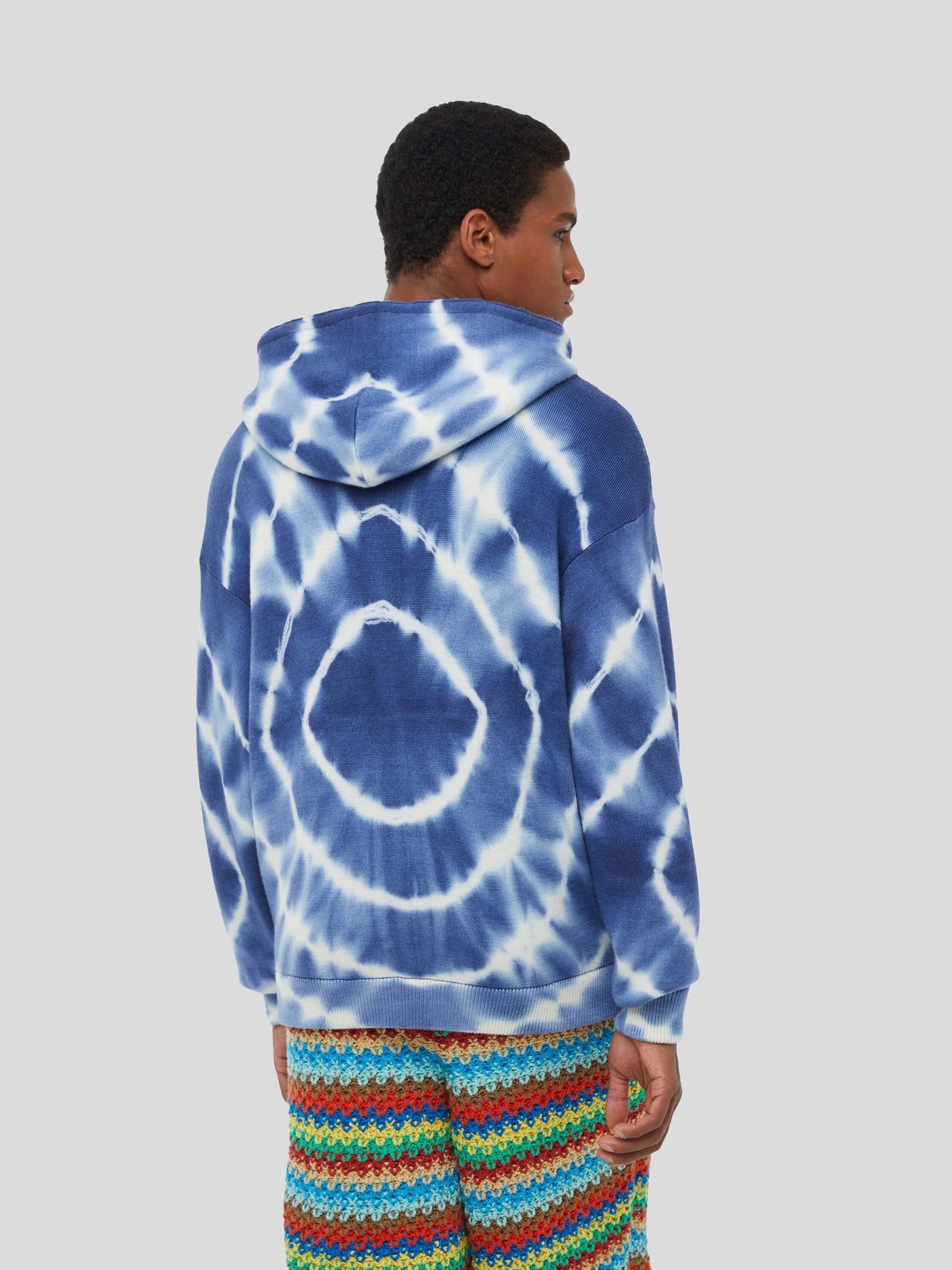 ALANUI Pullover & Strick | Hoodie Pullover Shibori Tie Dye blau-weiß | LMHA036S23KNI0014501 S / ADAM/EVE