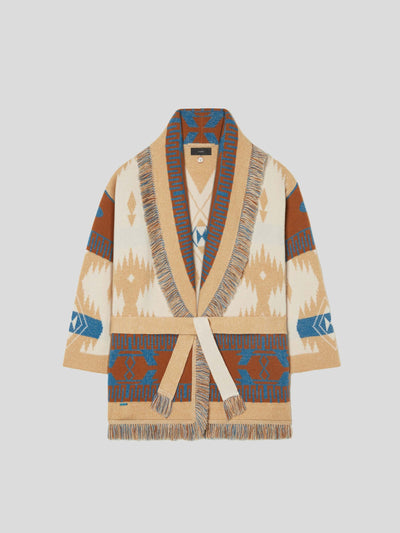 ALANUI Pullover & Strick | Icon Jacquard Cardigan beige-blau lagoon | LWHB064S23KNI0010362 S / ADAM/EVE