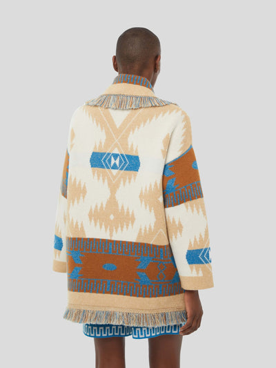 ALANUI Pullover & Strick | Icon Jacquard Cardigan beige-blau lagoon | LWHB064S23KNI0010362 S / ADAM/EVE