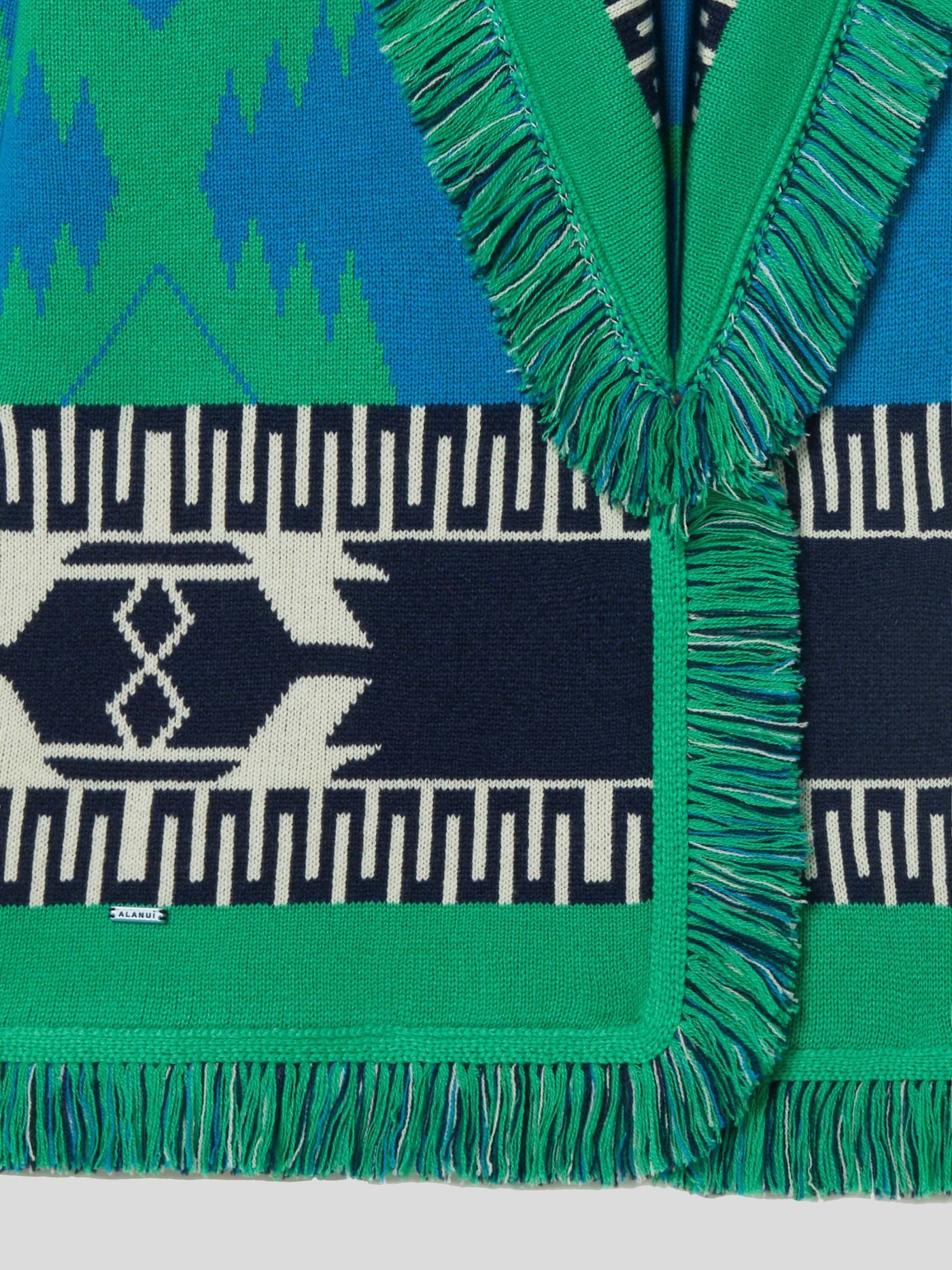 ALANUI Pullover & Strick | Icon Jacquard Cardigan blau-grün | LWHB064S23KNI0034570 XS / ADAM/EVE