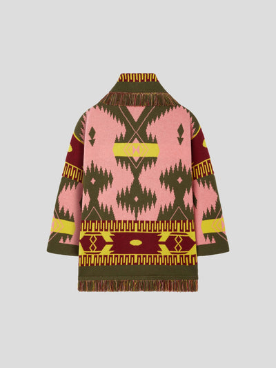 ALANUI Pullover & Strick | Icon Jacquard Cardigan Ethno pink-multicolor | LWHB064F22KNI0013084 pink / ADAM/EVE