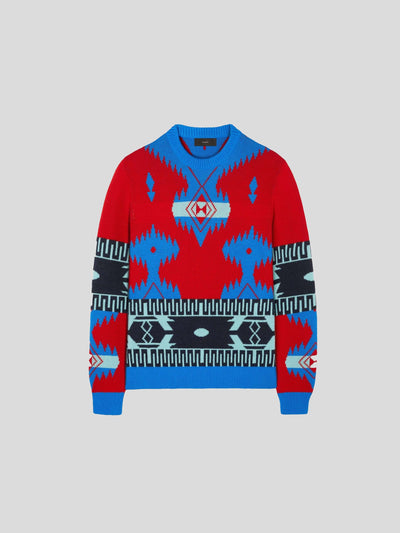 ALANUI Pullover & Strick | Jacquard Iconic Pullover rot-blau | LMHE021F22KNI0032584 red / ADAM/EVE
