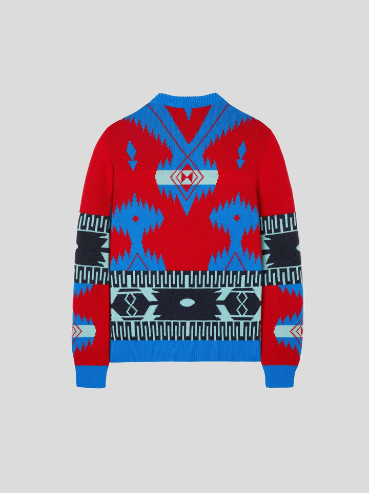 Alanui Jacquard Iconic sweater red-blue – ADAM/EVE
