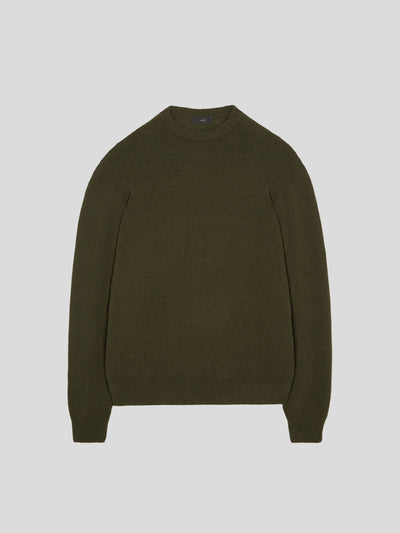 ALANUI Pullover & Strick | Kaschmir Rundhals Pullover in olive grün | LMHE026F23KNI0015656 / ADAM/EVE