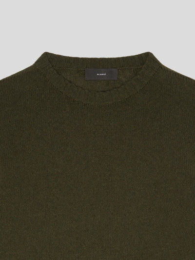 ALANUI Pullover & Strick | Kaschmir Rundhals Pullover in olive grün | LMHE026F23KNI0015656 / ADAM/EVE