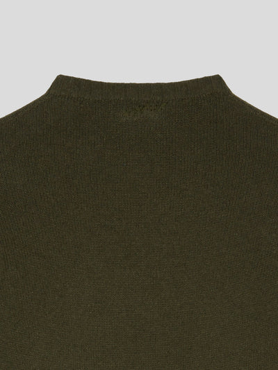 ALANUI Pullover & Strick | Kaschmir Rundhals Pullover in olive grün | LMHE026F23KNI0015656 / ADAM/EVE