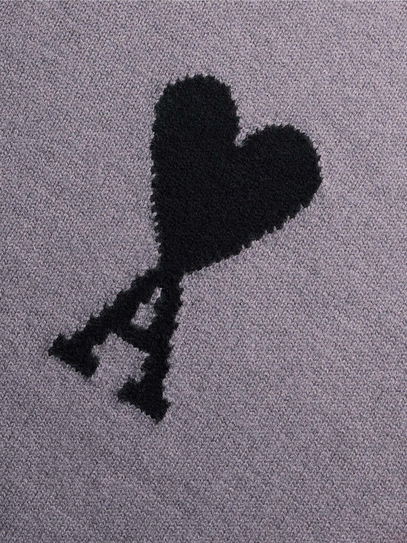 AMI Paris Pullover & Strick | de Coeur Stehkragen Pullover grau | UKS402.018 057 grey / ADAM/EVE