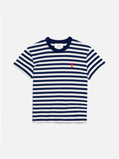 AMI Paris Shirts & Polos | Gesteiftes T-Shirt de Coeur blau-weiß | UTS013.074 251 blau-weiß / ADAM/EVE