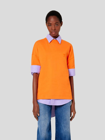 AMI Paris Shirts & Polos | Oversize T-Shirt de Coeur orange | UTS012.726 800 orange-1 / ADAM/EVE
