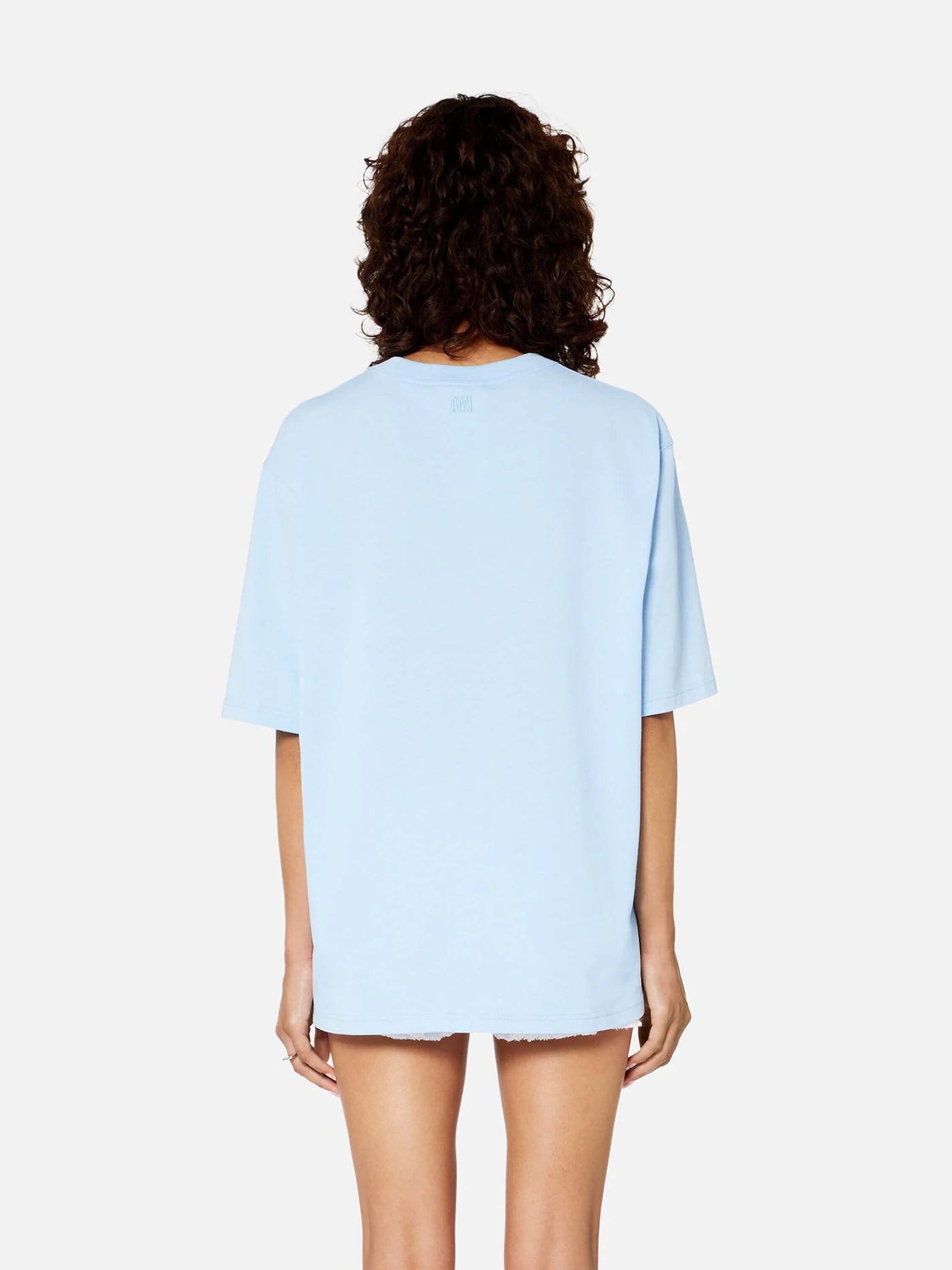AMI Paris Shirts & Polos | Oversize T-Shirt sky blau tonal de Coeur | UTS004.726 464 sky / ADAM/EVE