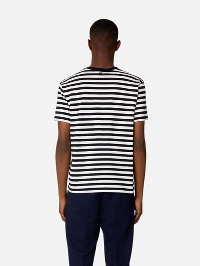 AMI Paris Shirts & Tops | Gesteiftes T-Shirt de Coeur schwarz-weiß | UTS013.074 004 black/white / ADAM/EVE