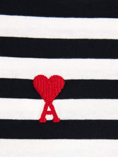 AMI Paris Shirts & Tops | Gesteiftes T-Shirt de Coeur schwarz-weiß | UTS013.074 004 black/white / ADAM/EVE